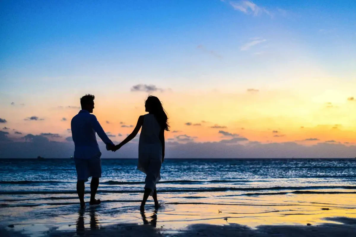 A couple in the sunset